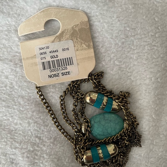 Gold and turquoise NWT necklace - Picture 4 of 9